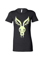 Mr Bungle Glow In The Dark Bunny Ladies Black T-Shirt