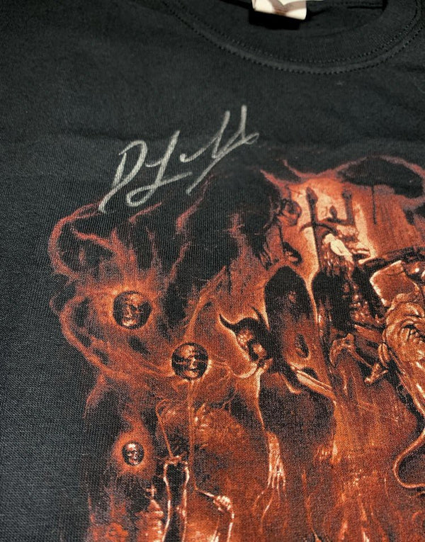 DAVE LOMBARDO LIMITED EDITION "SLAYER YEARS" MENS BLACK T-SHIRT - SIGNED BY DAVE