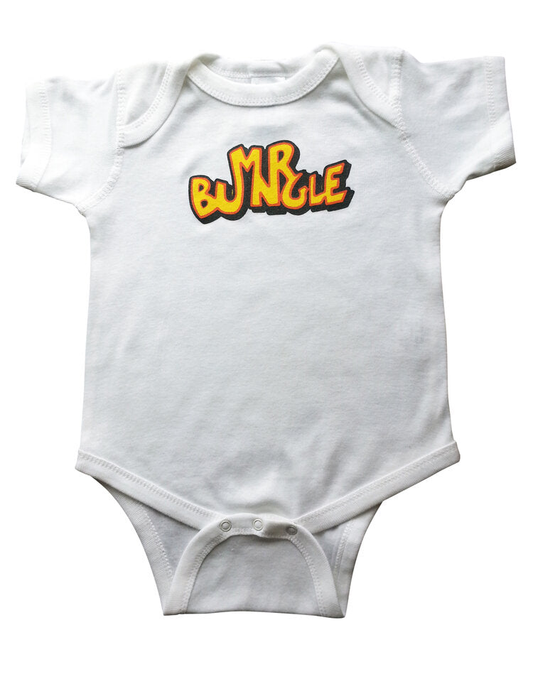 MR BUNGLE "BUBBLE LOGO" CHILDRENS WHITE ONESIE