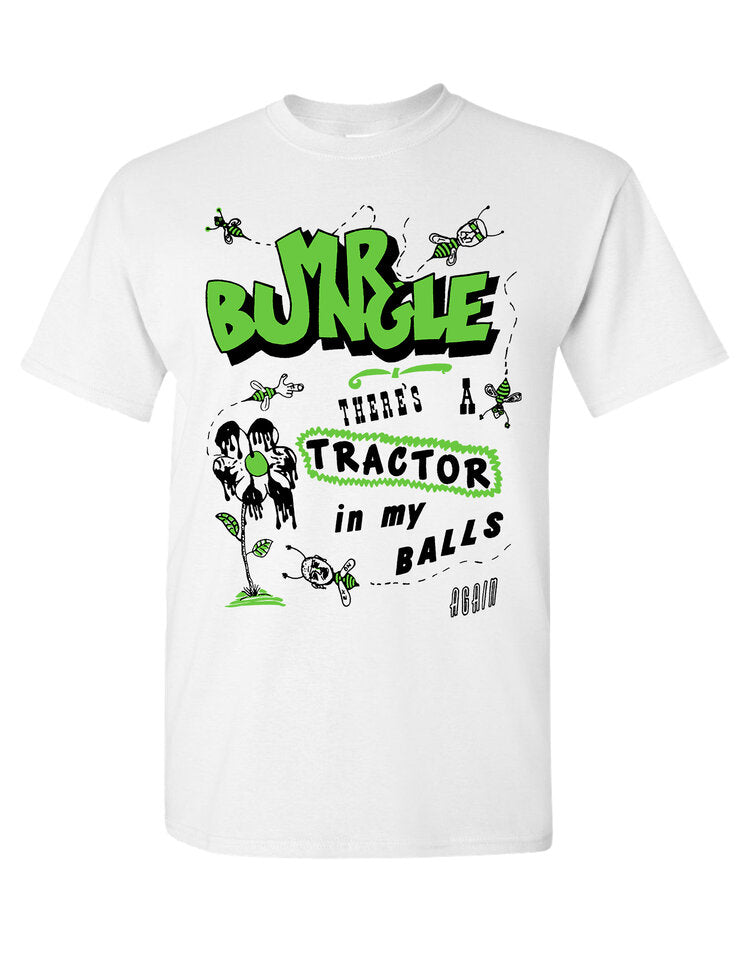 MR BUNGLE "TRACTOR BALLS" MENS WHITE T-SHIRT