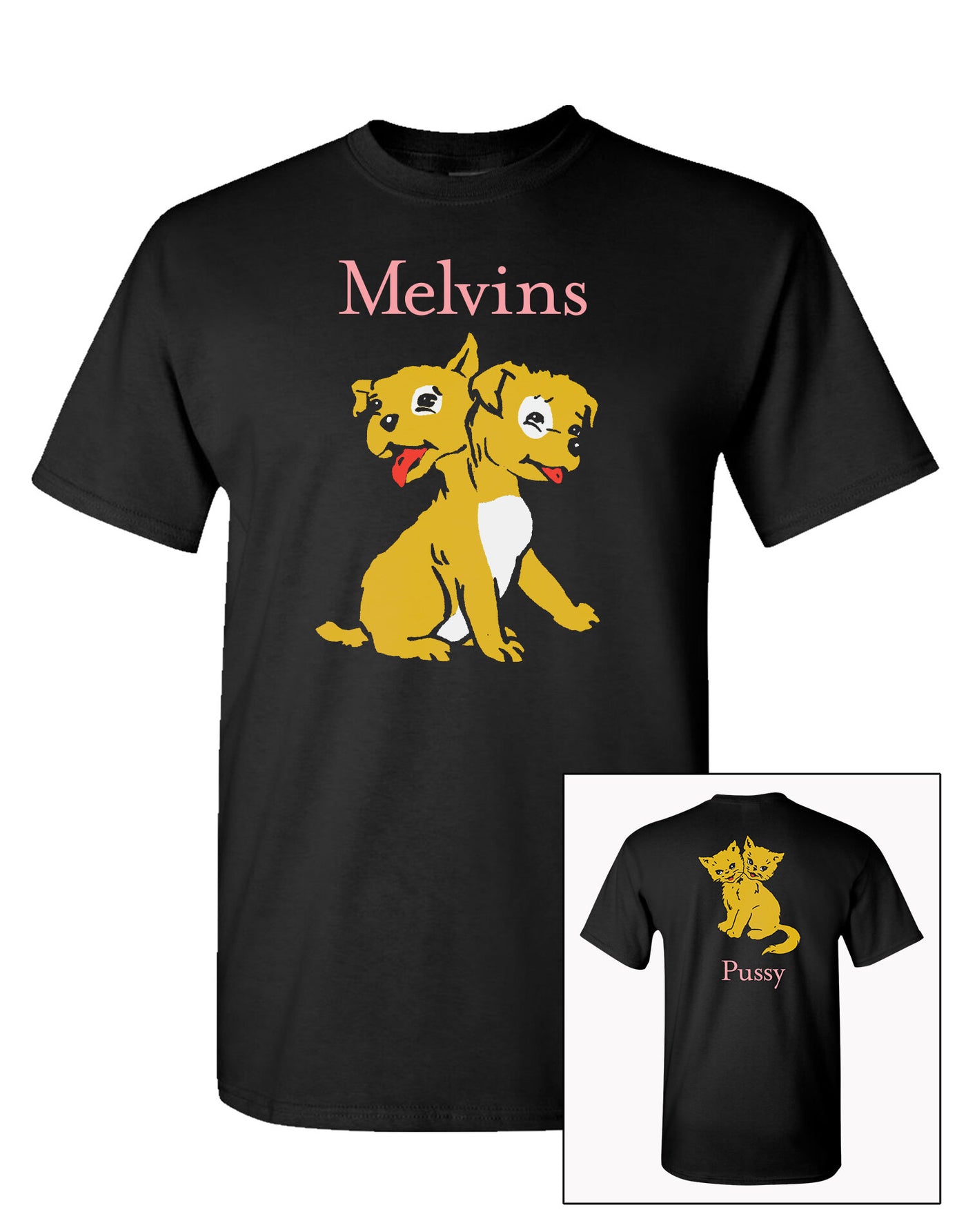 特別価格 melvins_pussy_mens_black_tee_1 トップス