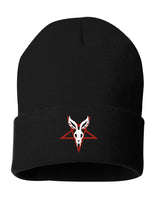 MR BUNGLE "LOGO BUNNY" BLACK FOLDOVER BEANIE HAT
